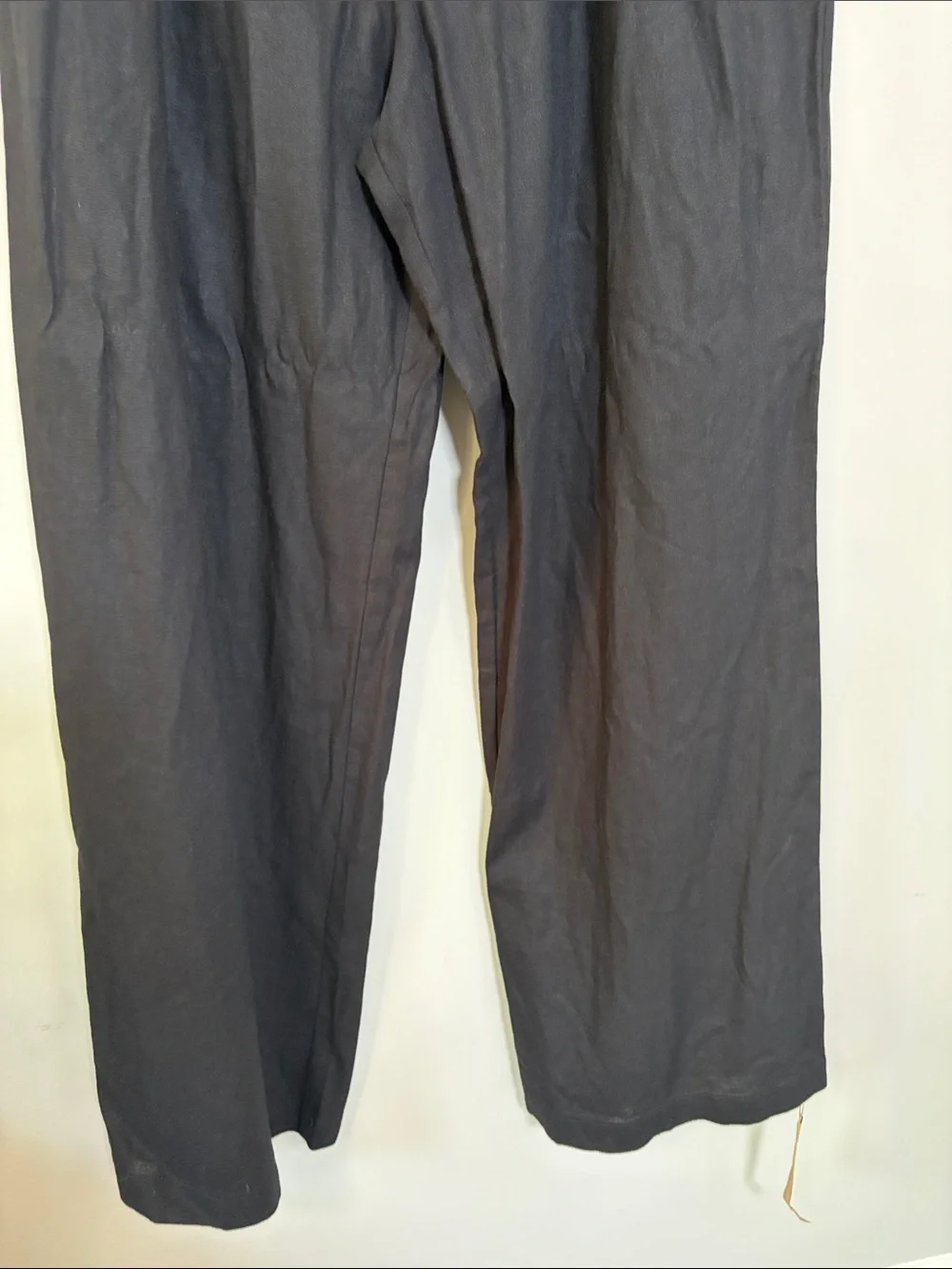 Reformation Earl Pant Black Linen Blend Wide Leg Trouser Designer Sz 12 NEW